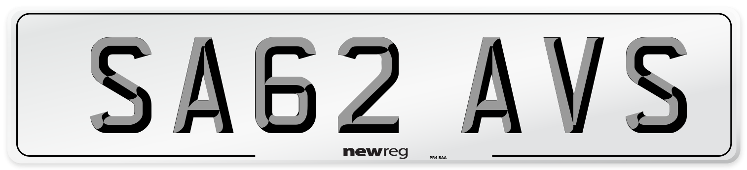 SA62 AVS Number Plate from New Reg